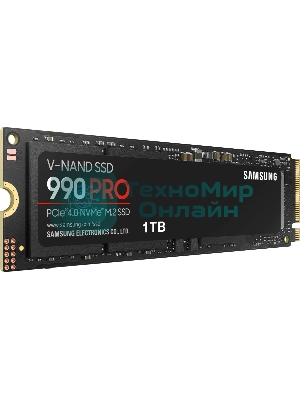 Накопитель SSD Samsung 990 Pro MZ-V9P1T0B/AM 1ТБ, M.2 2280, PCIe 4.0 x4, NVMe, M.2