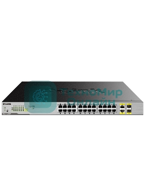 Коммутатор D-Link DGS-1026MP/A1A, 24×1 Гбит/с + 2×1 Гбит/с Combo, неуправляемый