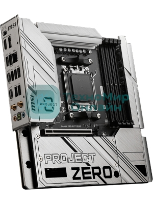 Материнская плата MSI B650M PROJECT ZERO, AM5, AMD B650, 4xDDR5, 4xSATA, 2xM.2, 1xPCIe 4.0 x16, 1xPCIe x1, 1xDP, 1xHDMI, 1x 2.5Gb LAN, 2xUSB-A 2.0, 2xUSB 3.2 Gen 1, 3xUSB 3.2 Gen 2, 3x3.5 мм, 7.1, mATX
