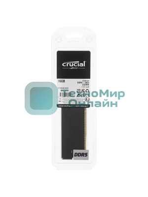 Оперативная память Crucial, DDR5, 16GB (1x16 GB), 4800 MHz, CL40, DIMM