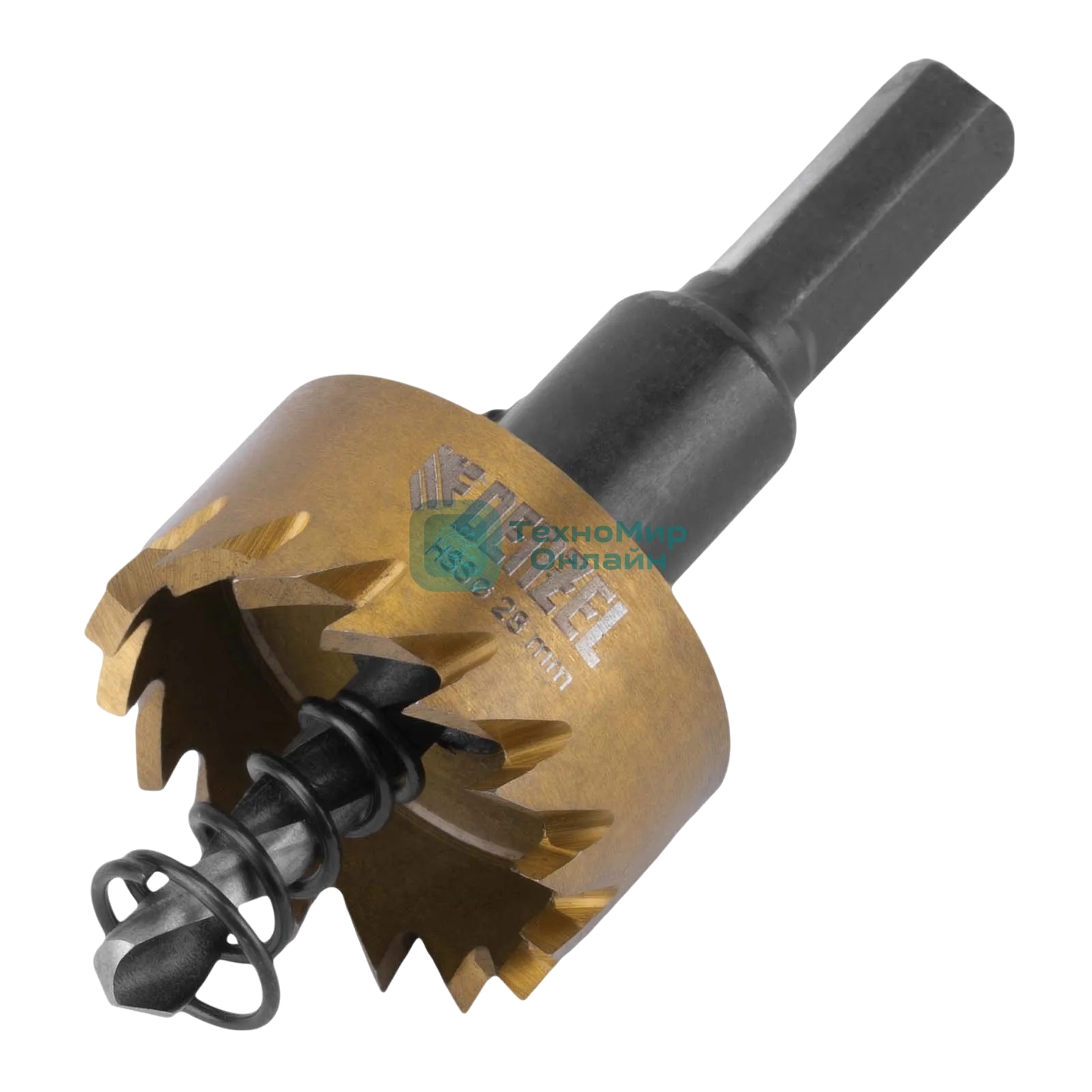 Коронка по металлу Denzel HSS, 28 мм, нитридтитановое покрытие