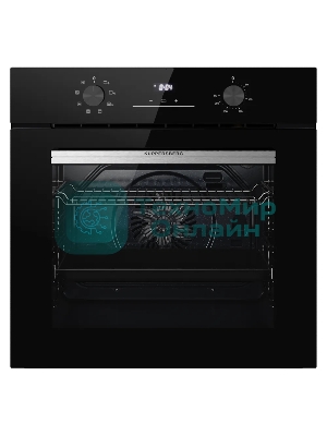 Духовой шкаф Kuppersberg HO 608 X Line, High-Tech, 78 л, цвет черный, цвет фурнитуры нержавеющая сталь, поворотное управление, дисплей, таймер, 8 режимов, макс. температура 310 градусов, телескопические направляющие (на 1 уровень)