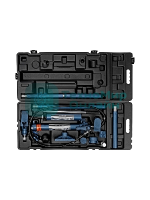 Растяжка гидравлическая Stels 51356 10 т, 17 предметов, 7 сменных насадок, в пласт. кейсе на колесах
