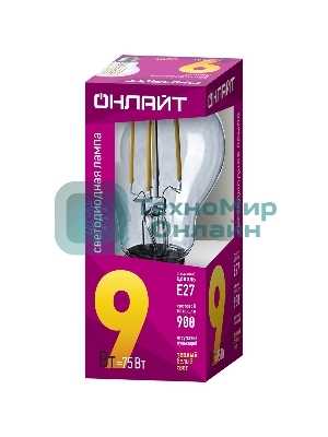 Лампа светодиодная ОНЛАЙТ 80874 OLL-F-A60-09-230-2.7K-E27