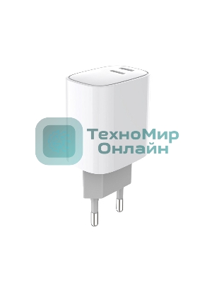 Сетевое зарядное устройство Rexant с двумя портами USB-C + USB-C, 20 Вт