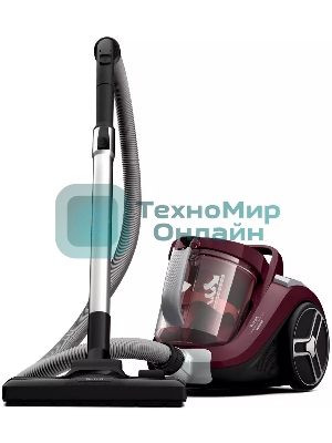 Пылесос Tefal Compact Power XXL TW4873EA, малиновый/черный, 550/550 Вт, уборка сухая, пылесборник контейнер 2.5 л