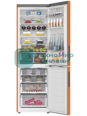 Холодильник Haier C2F636CORGU1 оранжевый двухкамерный 256/108 л морозилка снизу, No Frost