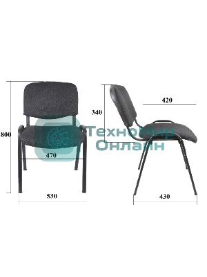 Стул OLSS ИЗО В-14 черный, рама черная