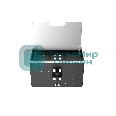 Прямоугольный металлический корпус Wize Pro WRTS-12BOX-S для модульной системы врезного лючка в стол с откидывающейся крышкой, до12 модулей-вставок, беспроводная зарядка 10Вт для моб.устройств на крышке, преустановленная рамка,серебр.