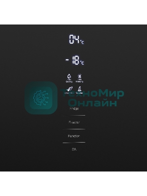 Холодильник Maunfeld MFF185NFB Inverter черный двухкамерный инвертор 240/100л морозилка снизу, No Frost