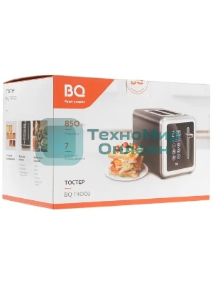 Тостер BQ T4002, 850 Вт, 7 степеней поджаривания, стальной/черный