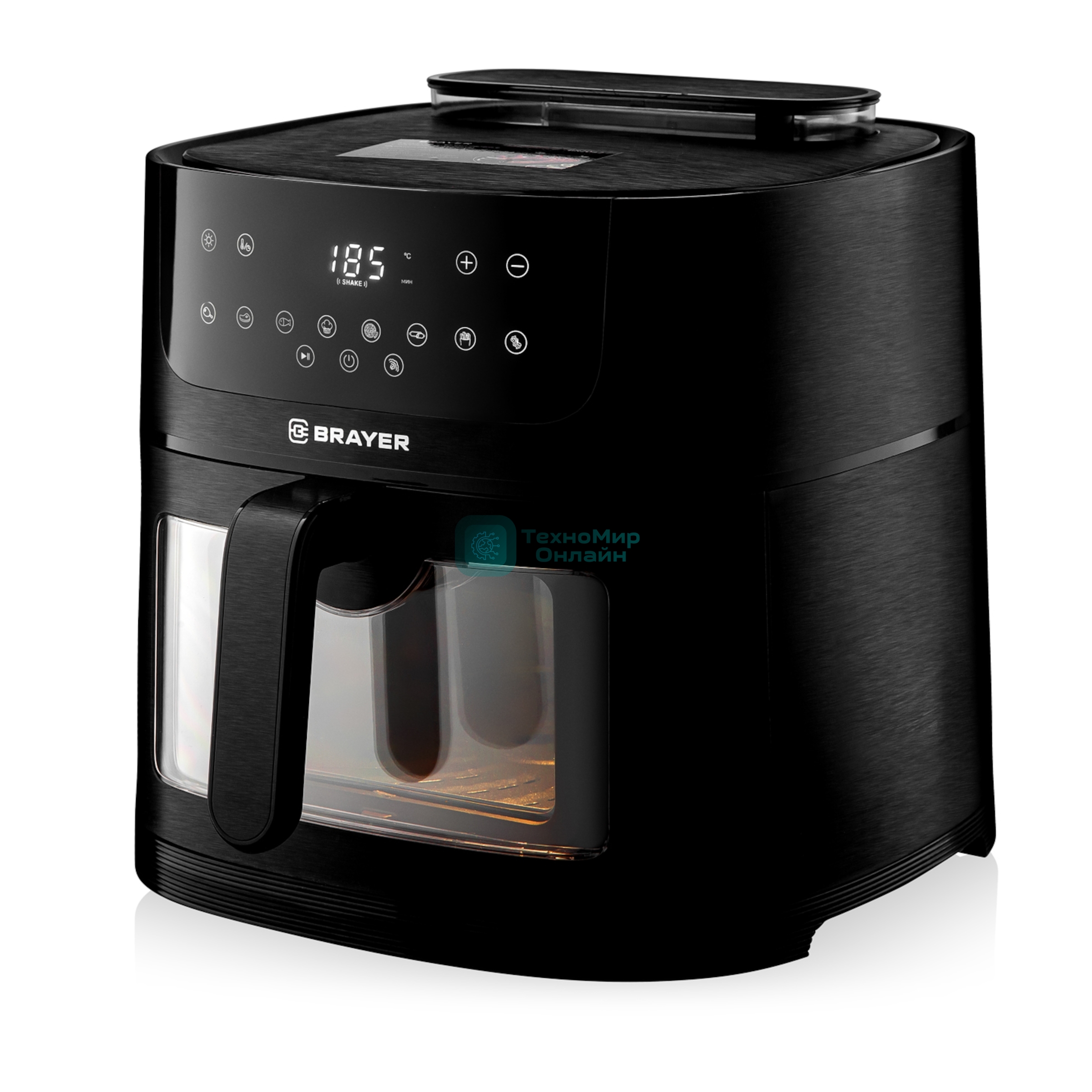 Аэрогриль Brayer BR2042 черный, 1800 Вт, 8 л, сенсор, 8 программ