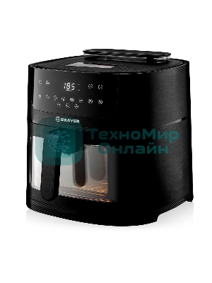 Аэрогриль Brayer BR2042 черный, 1800 Вт, 8 л, сенсор, 8 программ
