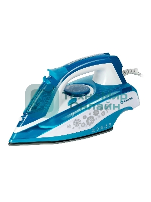 Утюг Eurostek EEI-2600 синий/белый, 2600 Вт, 45 г/мин, 140 г/мин, 350 мл