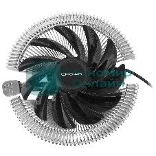 Кулер для процессора Crown CM-S1250TPWM v2 серебристый/черный, 95 мм, алюминий, 2000 об/мин, 28.7 дБ, 4 pin, 125 Вт, 53 мм