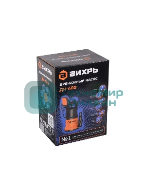 Дренажный насос Вихрь ДН-400 68/2/1 400 вт, глуб-8 м, max-11,3 м/час,частицы-5 мм