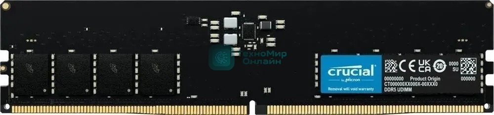 Оперативная память Crucial, DDR5, 16GB (1x16 GB), 4800 MHz, CL40, DIMM