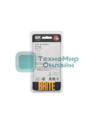 Рамка 2-местная IEK BRITE РУ-2-2-БрД стекло дымчатый