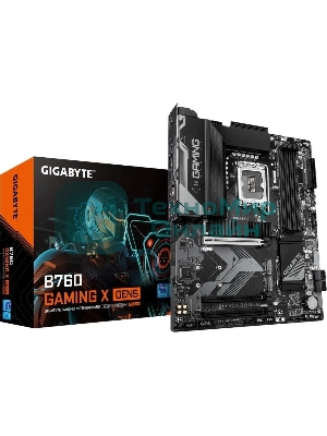 Материнская плата Gigabyte B760 GAMING X GEN5, LGA1700, Intel B760, 4xDDR5, 4xSATA, 3xM.2, 1xPCIe 5.0 x16, 2xPCIe 3.0 x1, 1xHDMI, 1xDP, 1x2.5Gb LAN, 1xUSB-C 5Gbps, 1xUSB-A 10Gbps, 1xUSB-A 5Gbps, 5xUSB-A 2.0, 6x3.5 мм, 7.1, ATX
