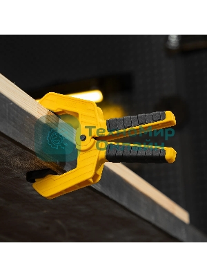 Струбцина клещеобразная Denzel усиленная 65 х 50 мм, двухкомпонентные рукоятки