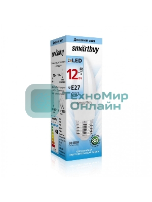 Светодиодная (LED) лампа Smartbuy-C37-12W/4000/E27