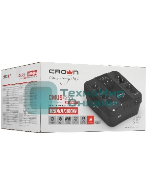 Источник бесперебойного питания CMUS-255 EURO SMART/650 ВА/390 Вт/8 х CEE 7 (евророзетка)