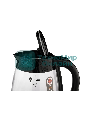 Чайник электрический LEONORD LE-1519 2 л, 2200 Вт, стекло, черный