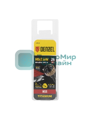 Коронка по металлу Denzel HSS, 28 мм, нитридтитановое покрытие