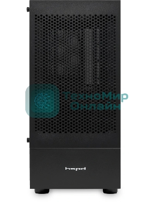 Компьютерный корпус без блока питания Case HSPD M540, Mesh Mid Tower, черный, TG, 0.45 SPCC, no fans, ATX, mATX, mITX, 160/300/150мм, 2x2.5