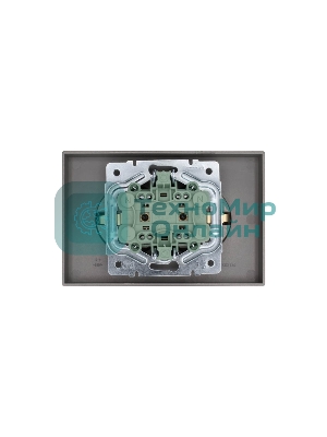 Розетка 2-м LEZARD СП OSEN с заземл. ПБТ, механизм, серый матовый 743-7400-127B