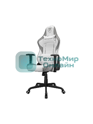 Кресло Cougar Fortress белый, экокожа, 120 кг, механизм качания