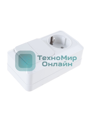 Блок ОП Олимп 2-кл. вык.+ роз. с заземл. горизонт. бел. UNIVersal О0033