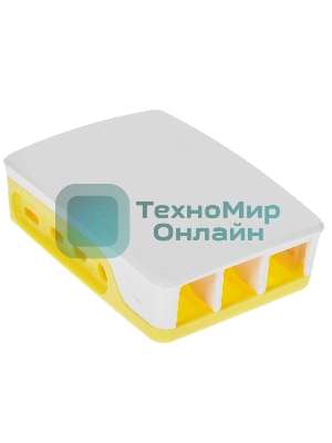 Корпус Qumo ABS Plastic, Raspberry Pi 4, белый/желтый