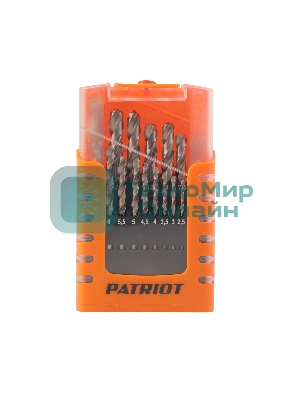 Набор сверл по металлу PATRIOT, HSS, 19 шт №2: 1,0-10,0 мм, в пластиковом боксе