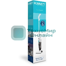 Пылесос вертикальный Scarlett SC-VC80H23 белый с бирюзовым, питание от сети, 230 Вт, уборка сухая, пылесборник 0.5 л