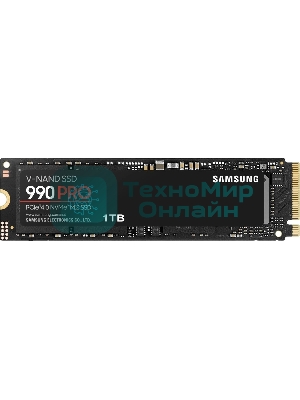 Накопитель SSD Samsung 990 Pro MZ-V9P1T0B/AM 1ТБ, M.2 2280, PCIe 4.0 x4, NVMe, M.2