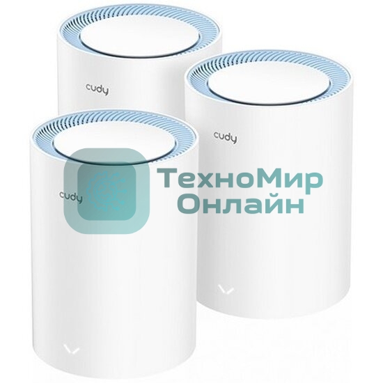 Бесшовный Mesh роутер Cudy M1200(3-Pack) AC1200 10/100BASE-TX белый (упак.:3шт)