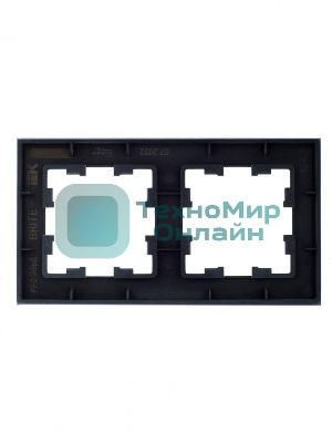 Рамка 2-местная IEK BRITE РУ-2-2-БрД стекло дымчатый