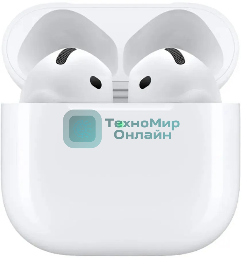 Наушники TWS Apple AirPods 4 (A3050/A3053/A3058) белый, вкладыши, Bluetooth, до 5 ч