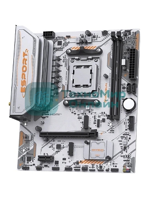 Материнская плата Maxsun MS-eSport B850M WIFI ICE, AM5, AMD B850, 2xDDR5, 2xSATA, 2xM.2, 1xPCIe 5.0 x16, 1xPCIe 3.0 x1, 1xHDMI 1.4, 1xDP, 1xRJ45, Wi-Fi 6, Bluetooth 5.2, 4xUSB-A 5Gbps, 2xUSB-A 2.0, 3x3.5 мм, 7.1, mATX