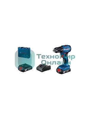 Дрель-шуруповерт Bosch GSR 185 LI, 18 В, 2 Ач, 50 Нм, бесщеточный