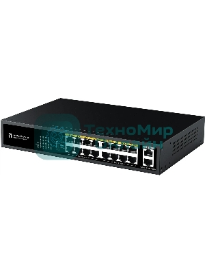 Коммутатор Netis ST118GHPDI-2G-130 16x100Мбит/с 2x1Гбит/с 16PoE 130W неуправляемый
