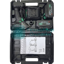 Гайковерт ударный аккумуляторный DWT ABWP-20 DN-4C2 BMC /20В/350 Нм/2400 об.в мин/3000 уд.в мин/M12-M22/бесщеточный мотор/LED-подсветка/2 АКБ, 4 А·ч/ЗУ/кейс/черный (ABWP-20 DN-4C2 BMC)