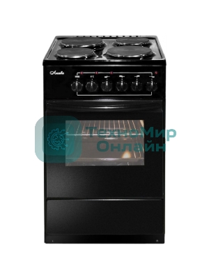 Плита электрическая Лысьва ЭП 411 черный, конфорок 4 электрических, духовка 57 л, 50 см x 84 см x 60 см