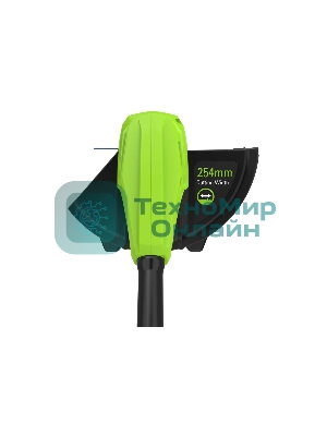 Триммер Greenworks 25 см, авт., 24V, с АБ 2 А.ч. и ЗУ слайдер 2,0А 2107207SA