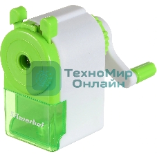 Точилка для карандашей механическая Silwerhof Color, 1 отверстие, зеленый