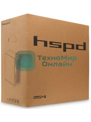 Компьютерный корпус без блока питания Case HSPD M541, Mesh Mid Tower, черный, TG, 0.7 SPCC, no fans, ATX, mATX, mITX, 170/405/210мм, 2x2.5