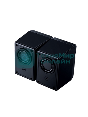 Акустическая система 2.0 Qumo Rage AS005, 10 ВТ, объемное звучание, синяя подсветка (отключаемая), USB/Jack 3,5мм