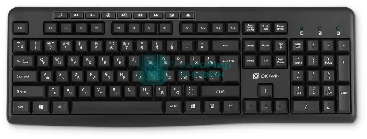 Клавиатура беспроводная Oklick K225W (1875232) USB, Радиоканал, черный