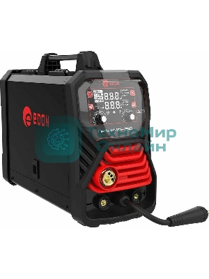 Сварочный аппарат полуавтоматический Edon ПрофиMIG-250 MIG 10,6 кВт 20-250А, MMA 13,1 кВт 20-250А, раб.цикл 60%, КПД 85%, диаметр: электроды 2-4мм, проволока 0,8-1ммMIG-MAG/NoGas/MMA/LIFT TIG/2T/4T/SYNСварка тонких металлов и нержавеющей стали.